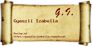 Gyeszli Izabella névjegykártya